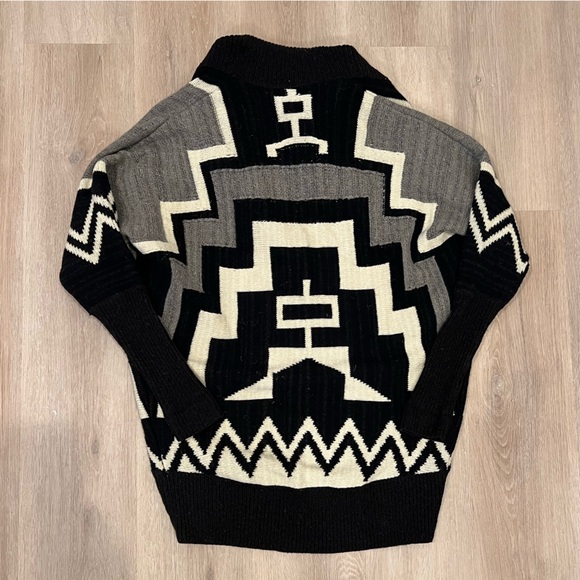 Ralph Lauren Blue Label L Open Face Cardigan AZTEC Western Cashmere/Silk/Wool - Picture 4 of 7